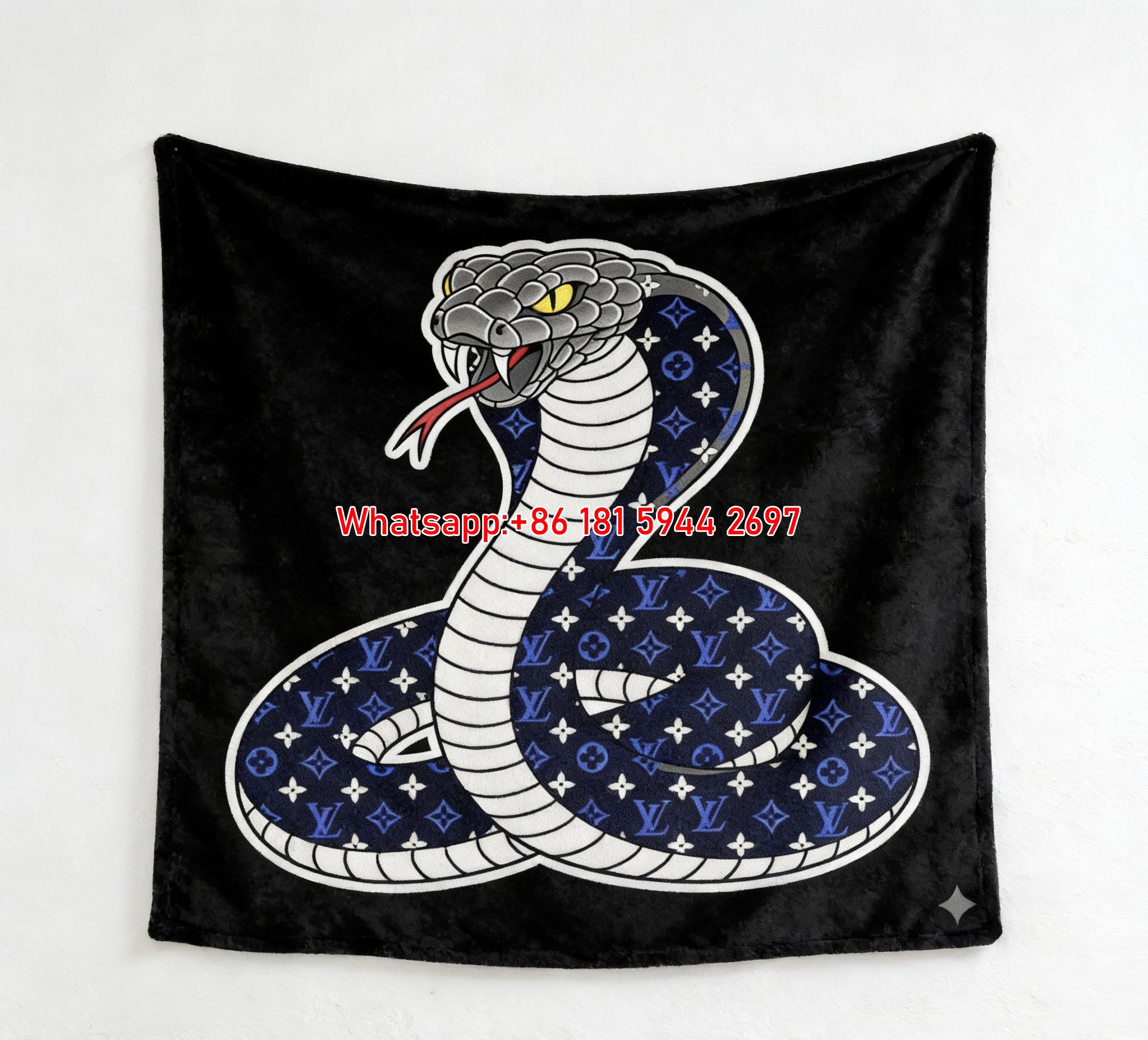 LV Monogram Cobra Flannel Blanket 348